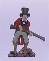 Man in Top Hat and Red Tail with Musket - Cutout, 