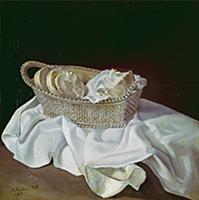 Basket of Bread, 1926 (oil on wood panel) , artist