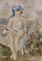 Girl in a Blue Headscarf, c.1928 (oil & crayon on 