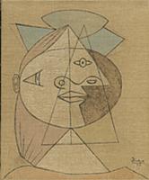 Head of a Woman, 1937 (crayon, ink & graphite on c