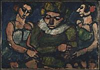 Circus Trio, 1924 (oil on paper) , artist: Rouault