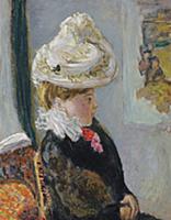 Woman in a White Hat, c.1908 (oil on paper on pane