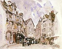 Chartres, 1908 (w/c on paper) , artist: Marin, Joh