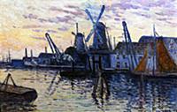 Windmills in Holland, 1908 (oil on canvas) , artis