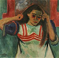 Girl Combing Her Hair, 1910 (oil on canvas) , arti