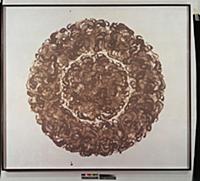 Mud Foot Circles, 1985 (mud on paper, laid on boar