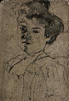 Femme, 1924 (charcoal on board) , artist: Vuillard