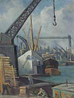 Le Port at Rouen (oil on canvas) , artist: Luce, M