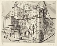 Place Falguiere, 1930 (engraving & drypoint) , art