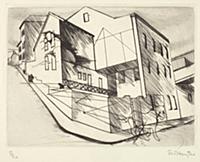 La Villette, 1930 (engraving & drypoint) , artist: