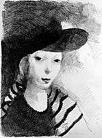 Self Portrait, 1927 (litho) , artist: Laurencin, M