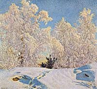 Frost in Sunshine, 1921 (colour litho) , artist: F