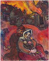 The Burning Village, c.1940-43 (gouache, pastel & 