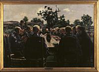 The Funeral Meal, 1886 (oil on canvas) , artist: F