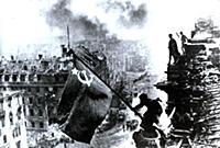 Raising a flag over the Reichstag, 2 May 1945. Art
