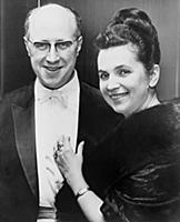 Mstislav Rostropovich (1927-2007), with his wife, 