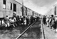 Supplies train for the russian transported convict