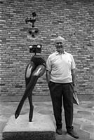 2765066 Joan Miro (1893-1983) with his \'modern wo