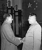 3900612 Chairman Mao Zedong shaking hands with Mar