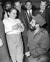 1143942 Rebel Leader Fidel Castro (b/w photo); (ad