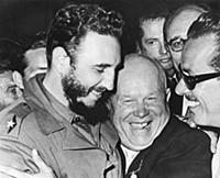 1144126 Khrushchev And Castro (b/w photo); (add.in