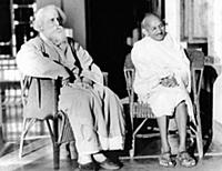 2632450 Mahatma Gandhi with poet Rabindranath Tago