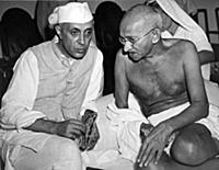 1144019 Gandhi Talks With Nehru (b/w photo); (add.