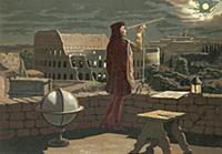 LLM459557 Copernicus observing in Rome an eclipse 