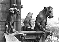 ALI213261 Two gargoyles from the balustrade of the