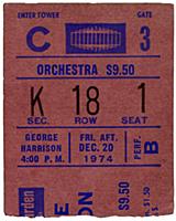 Ticket Stub of George Harrison performing at Madis