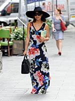 Myleene Klass seen arriving at the Smooth Radio St