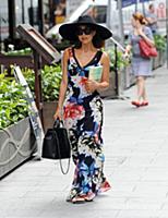 Myleene Klass seen arriving at the Smooth Radio St