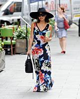 Myleene Klass seen arriving at the Smooth Radio St