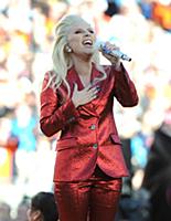 SAN FRANCISCO, CA - FEBRUARY 7: Lady Gaga sings th