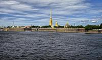 Peter and Paul Fortress viewed from Neva river in 