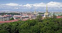 Aerial view on Saint Patersburg from Isaac Cathedr