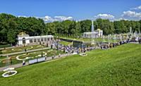 PETERHOF, RUSSIA - JUNE 29, 2017: Scenic view from