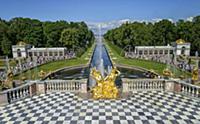 PETERHOF, RUSSIA - JUNE 29, 2017: Scenic view from