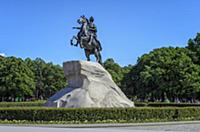 Monument to Peter the first. View the Bronze Horse