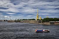 Peter and Paul Fortress viewed from Neva river in 