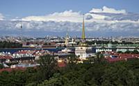 Aerial view on Saint Patersburg from Isaac Cathedr