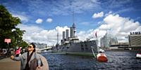 JUNE 28, 2017: Cruiser Aurora on her mooring place