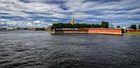 Peter and Paul Fortress viewed from Neva river in 