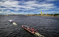 Peter and Paul Fortress viewed from Neva river in 