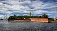 Peter and Paul Fortress viewed from Neva river in 