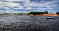 Peter and Paul Fortress viewed from Neva river in 