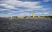 Peter and Paul Fortress viewed from Neva river in 