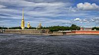 Peter and Paul Fortress viewed from Neva river in 