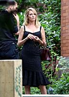 Uma Thurman on the set of the movie 'The Brits Are