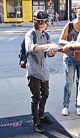 Ellen Page arrives at a downtown hotel in New York
